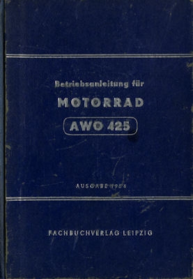 Simson AWO 425 owner`s manual 1954