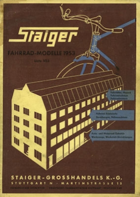 Staiger bicycle catalog 1953