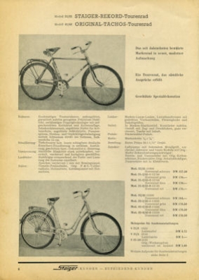 Staiger Fahrrad Katalog 1953