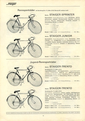 Staiger program Bicycles and mopeds 1972