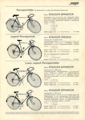 Staiger program Bicycles and mopeds 1973