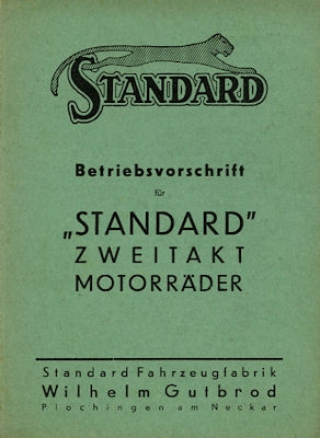 Standard Operating instructions for two-stroke motorcycles 1930s