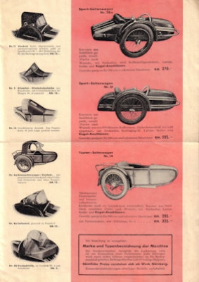 Steib sidecar program 1939