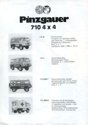 Steyr-Puch Pinzgauer 710 4x4 brochure 1970s