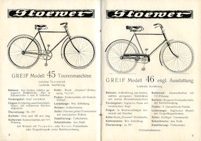 Bernhard Stoewer Fahrrad Programm 1930er Jahre