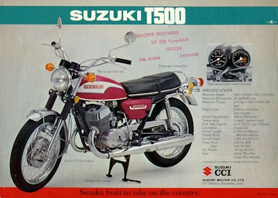 Suzuki GT 185 T 500 K brochure 1973