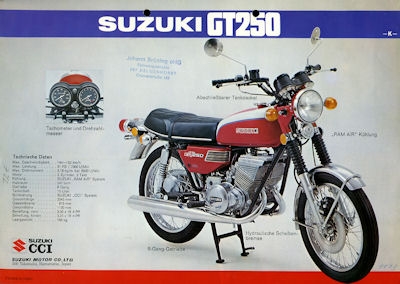 Suzuki GT 250 380 K brochure 1973