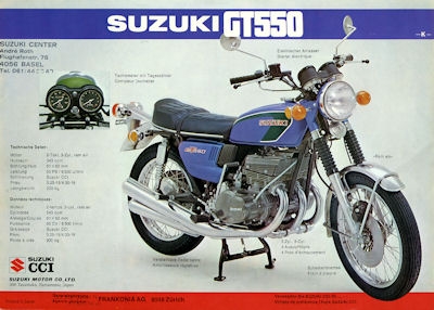 Suzuki GT 550 750 K Prospekt 1973