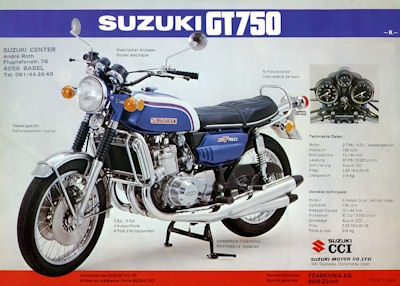 Suzuki GT 550 750 K Prospekt 1973