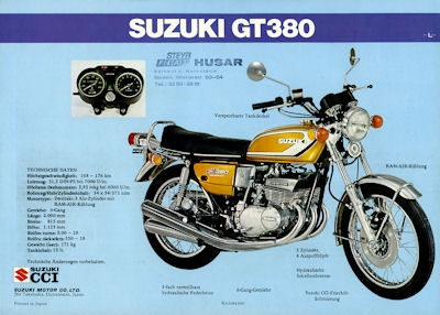 Suzuki GT 250 380 L Prospekt 1974