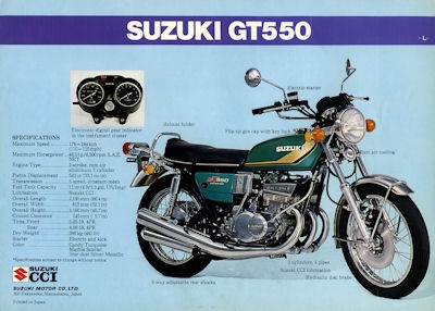 Suzuki T 500 GT 550 L Prospekt 1974