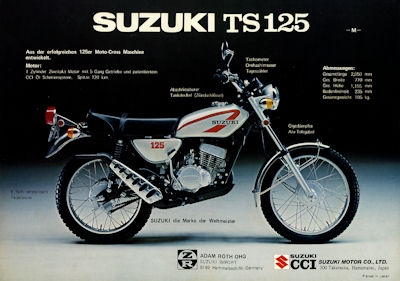 Suzuki TS 125 TS 250 M Prospekt 1975