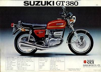 Suzuki GT 250 GT 380 M Prospekt 1975