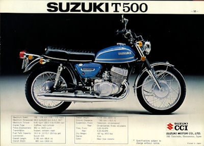 Suzuki T 500 GT 550 M Prospekt 1975