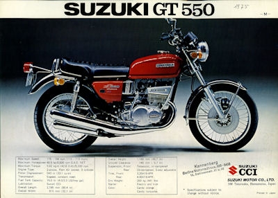 Suzuki T 500 GT 550 M Prospekt 1975