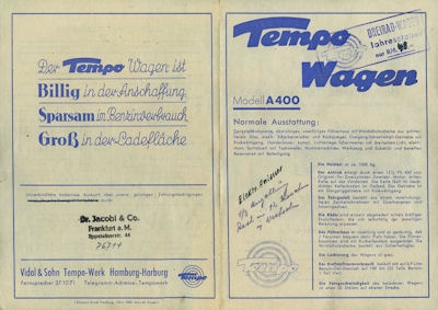 Tempo A 400 brochure 3.1946