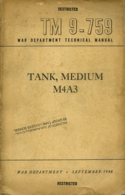 Sherman Panzer M4A3 Bedienungsanleitung 1944/48
