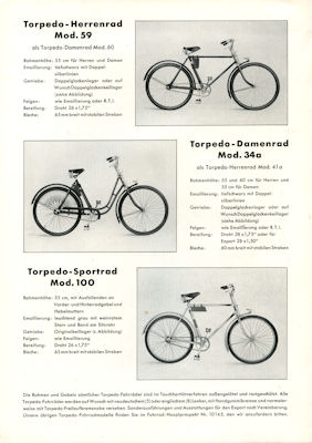 Torpedo Fahrrad und Motorrad Prospekt 4.1941
