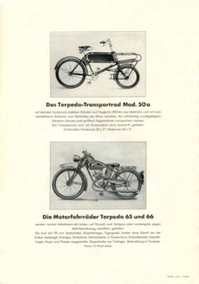 Torpedo Fahrrad und Motorrad Prospekt 4.1941