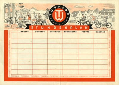 Torpedo Stundenplan 1950er Jahre