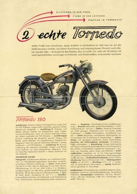 Torpedo 150 und 175 ccm Prospekt ca. 1952