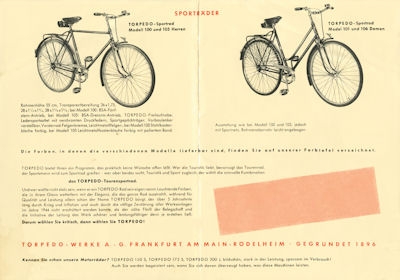Torpedo Fahrrad Prospekt 7.1953
