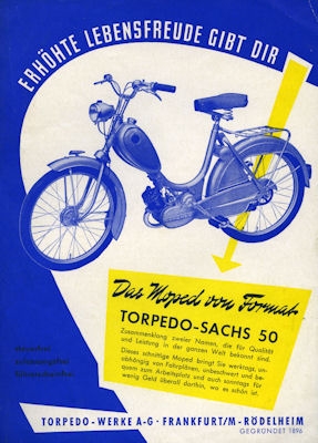 Torpedo Moped Sachs 50 Prospekt ca. 1954