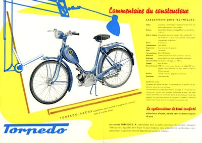 Torpedo Moped Sachs 50 Prospekt 1954 f