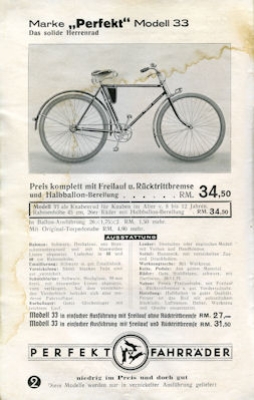 Triepad bicycle program 1938