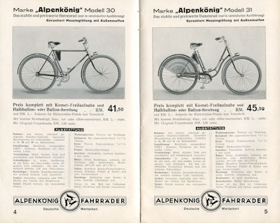 Triepad bicycle program 1938