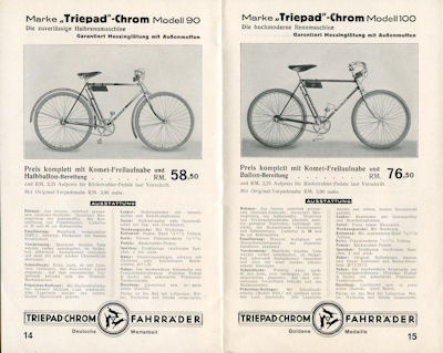 Triepad Fahrrad Programm 1938