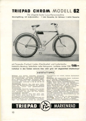 Triepad bicycle program 1952