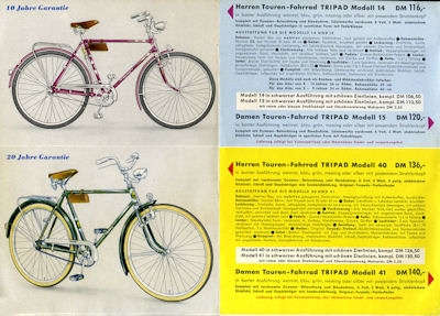 Tripad Fahrrad Programm 1950er Jahre