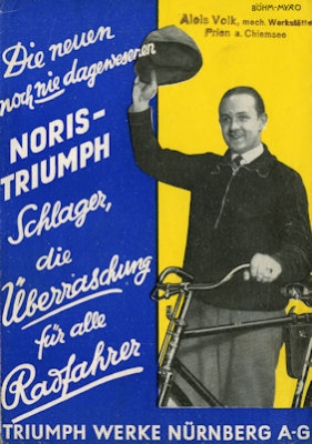 Triumph Noris Fahrrad Prospekt ca. 1933