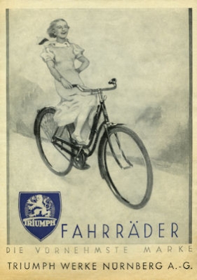 Triumph Fahrrad Prospekt 1930er Jahre