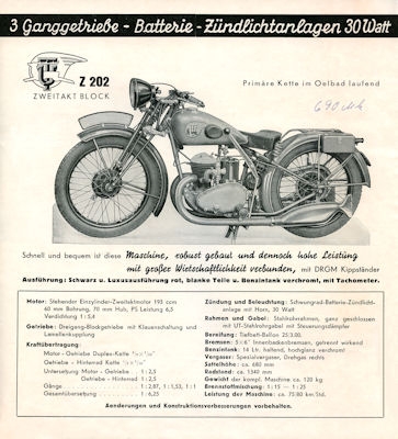 UT 200 cm Prospekt 1936