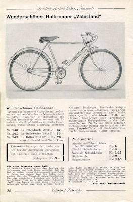 Vaterland bicycle and motorcycle program 1939