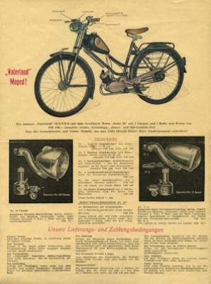 Vaterland bicycle and Moped brochure 1954