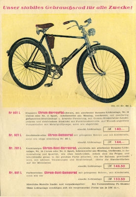 Vaterland bicycle and Moped brochure 1954