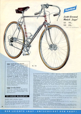 Vaterland bicycle program 1957