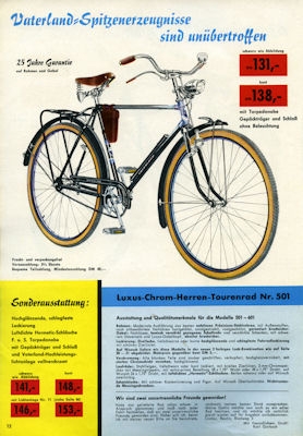 Vaterland Fahrrad Programm 1961