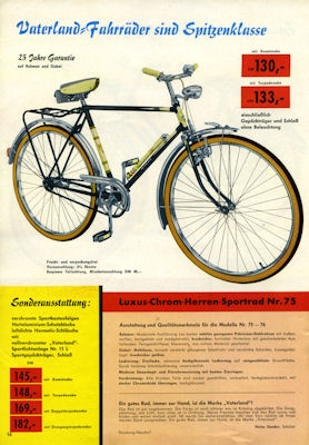 Vaterland Fahrrad Programm 1961