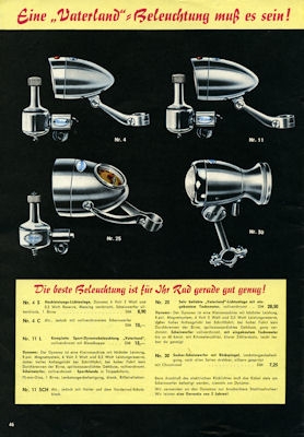 Vaterland bicycle program 1961