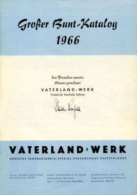 Vaterland bicycle program 1966