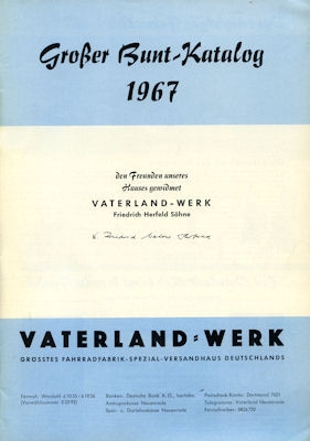 Vaterland Fahrrad Programm 1967