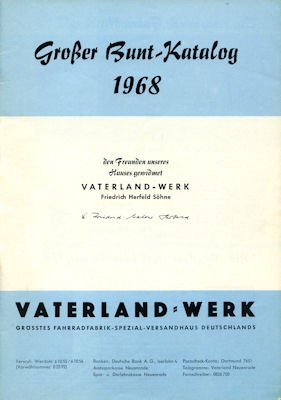 Vaterland bicycle program 1968