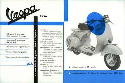 Vespa 125 ccm scooter brochure 1956