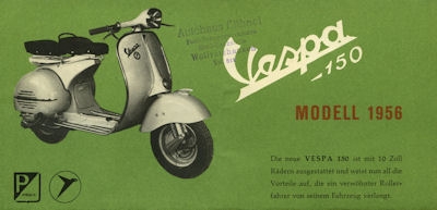 Vespa 150 ccm scooter brochure 1956