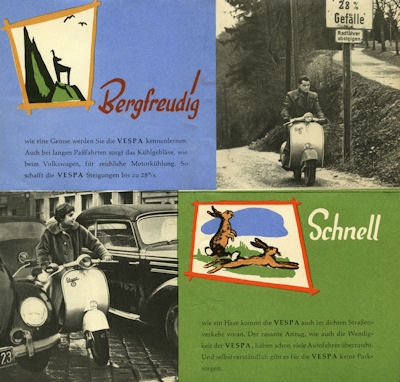 Vespa 150 ccm scooter brochure 1956