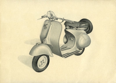 Vespa 150 ccm Roller Prospekt ca. 1956